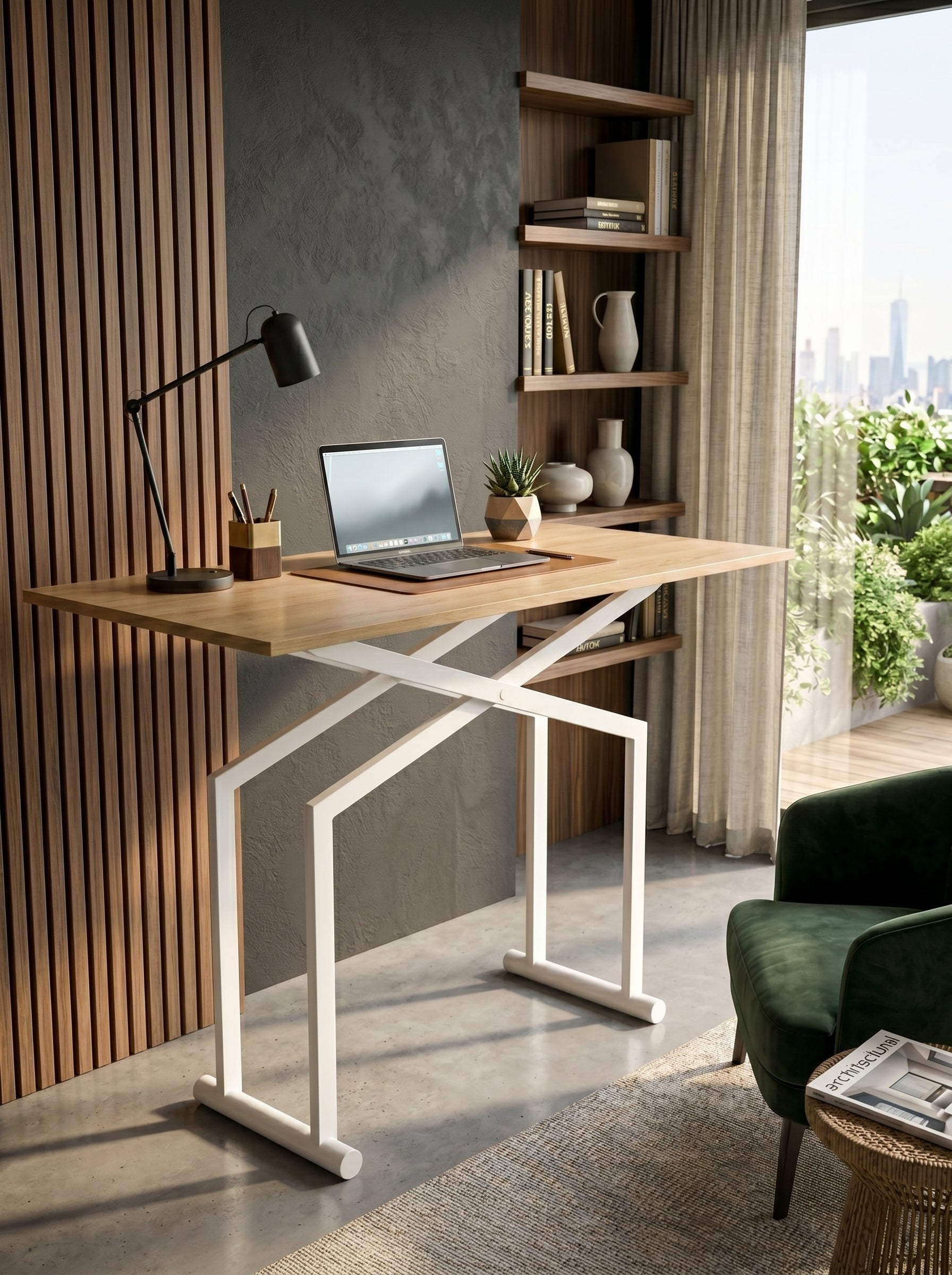 Mechanical Micro-Effort Push-Up / Push-Down Height Adjustable Desk – 1600 MM (5 Feet)