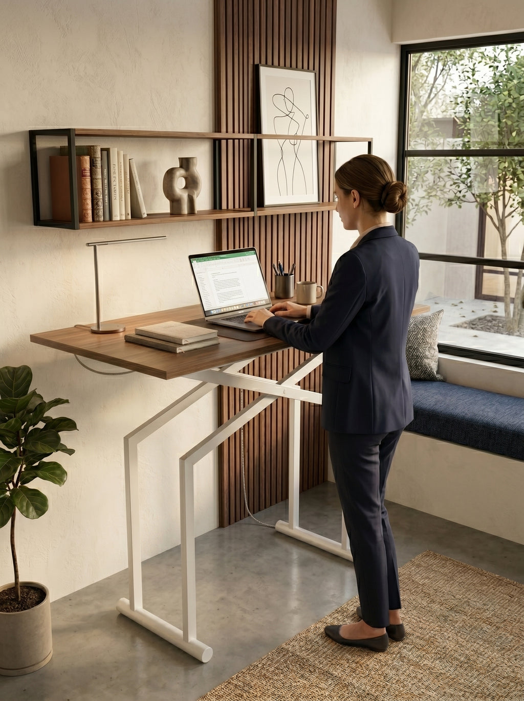 Mechanical Micro-Effort Push-Up / Push-Down Height Adjustable Desk – 1600 MM (5 Feet)