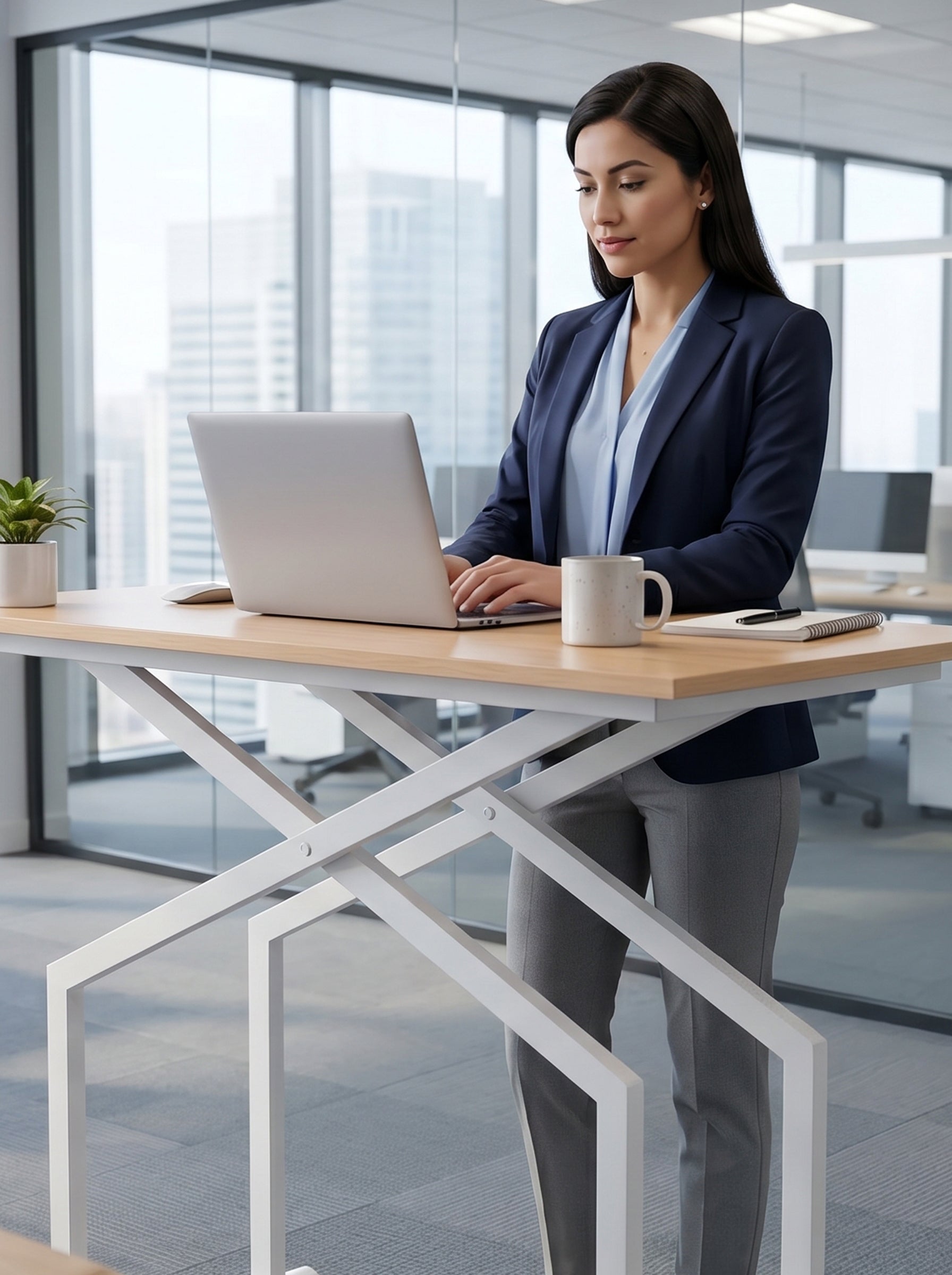 Mechanical Micro-Effort Push-Up / Push-Down Height Adjustable Desk – 1600 MM (5 Feet)