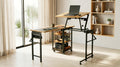 Foldomatix Multipurpose L-Shaped Height & Angle Adjustable Desk | WorkStation, Compact, Space-Saving, and Ergonomic Desk with Adjustable shelves and Adjustable Keyboard Tray