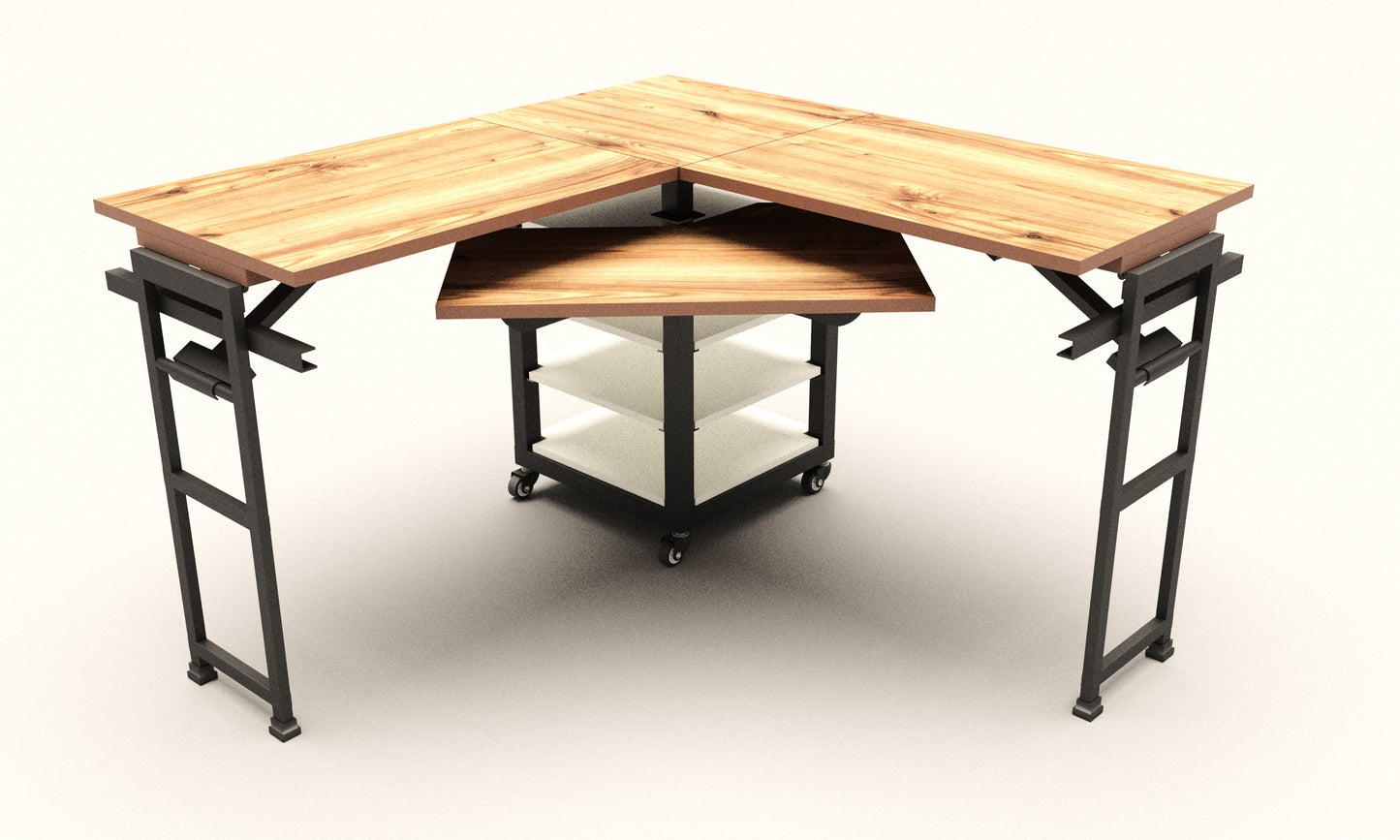 Foldomatix Multipurpose L-Type Convertible Study Table & Computer Desk | Compact, Space-Saving, and Ergonomic Desk with Detachable and slidable Keyboard Tray with Multiple Customizable Functionality