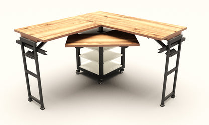 Foldomatix Multipurpose L-Type Convertible Study Table & Computer Desk | Compact, Space-Saving, and Ergonomic Desk with Detachable and slidable Keyboard Tray with Multiple Customizable Functionality
