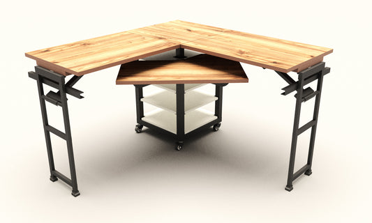 Foldomatix Multipurpose L-Type Convertible Study Table & Computer Desk | Compact, Space-Saving, and Ergonomic Desk with Detachable and slidable Keyboard Tray with Multiple Customizable Functionality