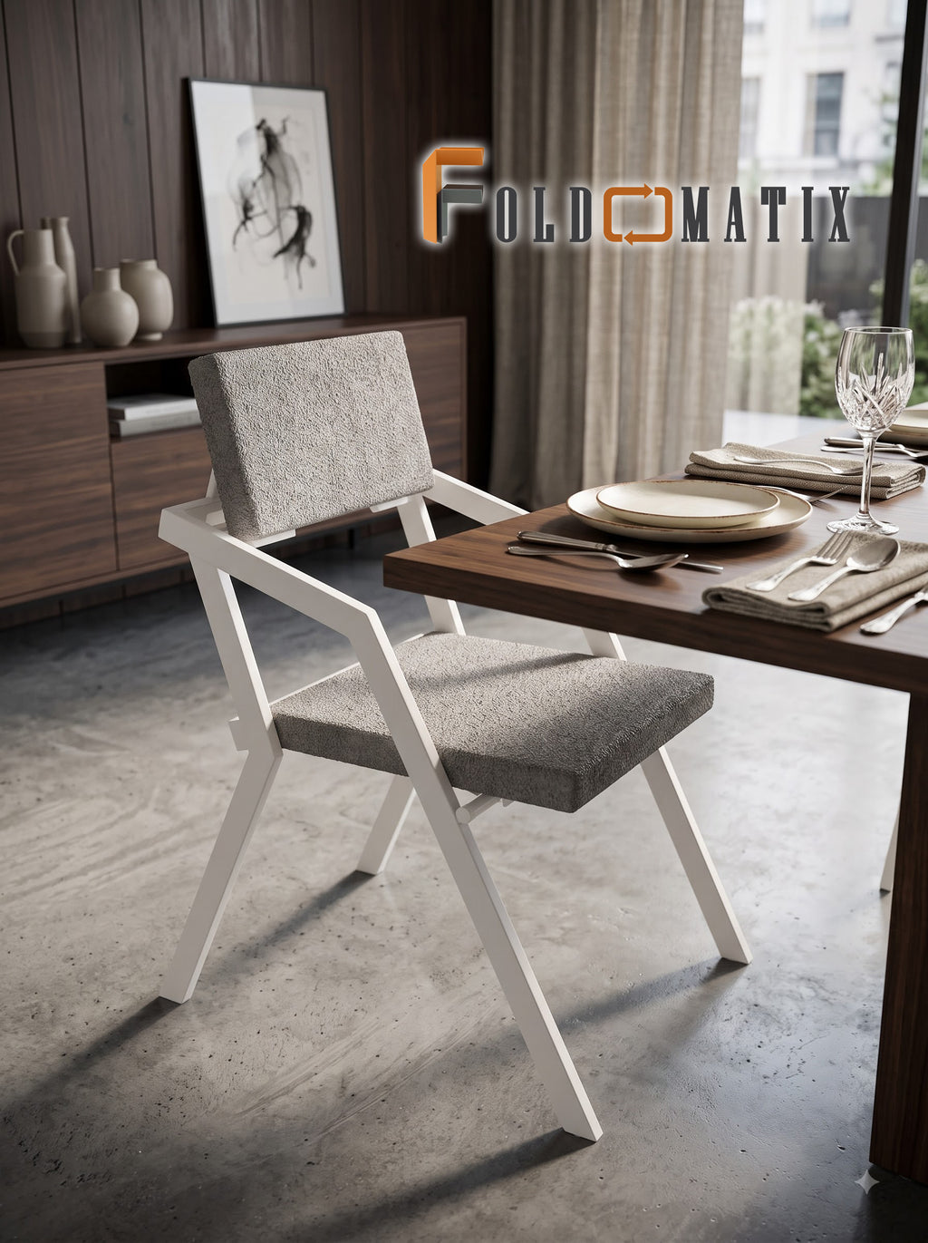 Modern Folding Dining Chair with Cushioned Seat & Backrest