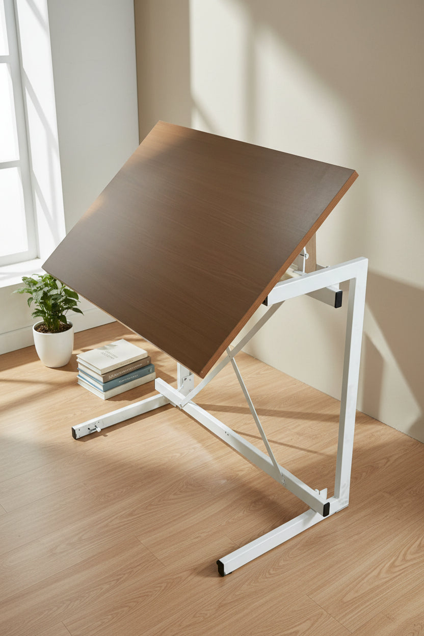 FOLDOMATIX Foldable & Tiltable Desk | Adjustable Drafting, Study & Laptop Table | Space-Saving Ergonomic Workstation