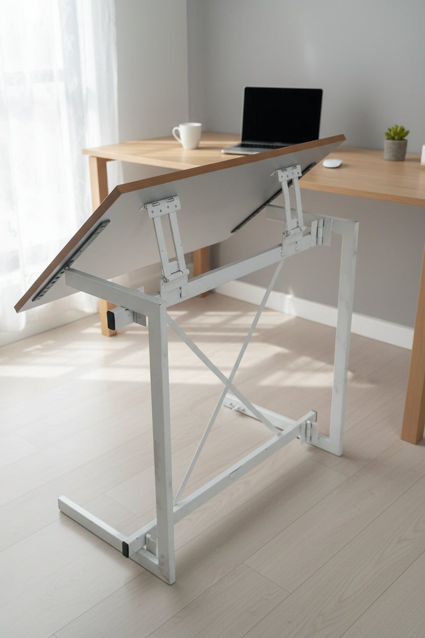 FOLDOMATIX Foldable & Tiltable Desk | Adjustable Drafting, Study & Laptop Table | Space-Saving Ergonomic Workstation