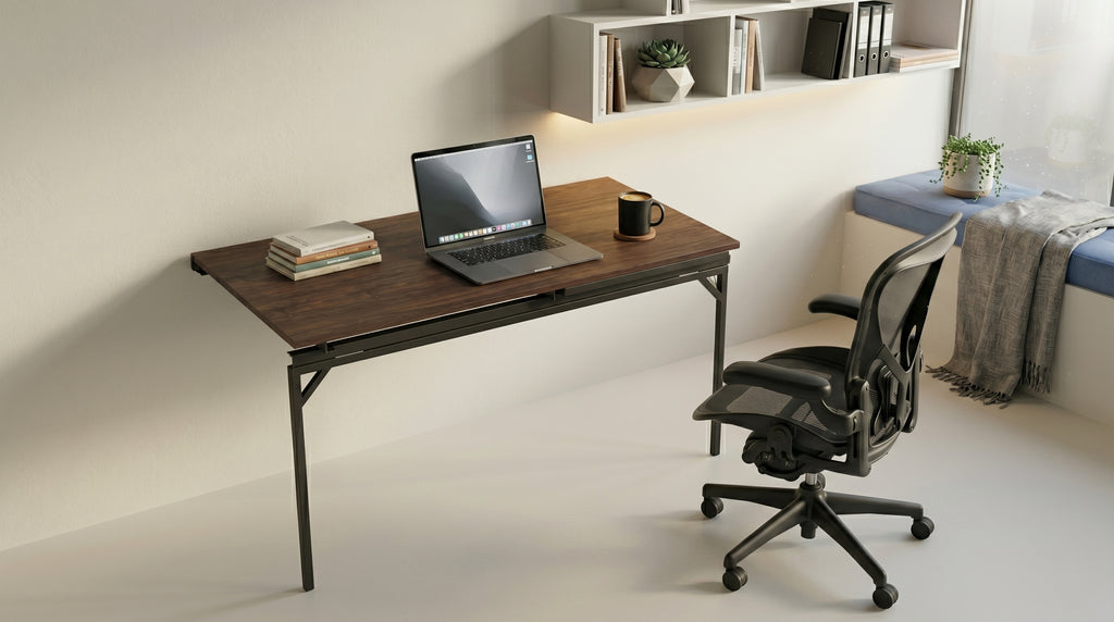 Wall-Mounted Desk with Height & Tilt Angle Adjustable Section