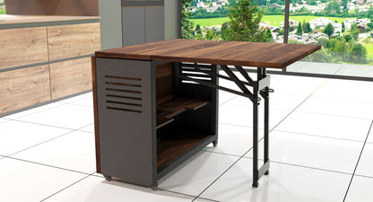 Foldomatix Engineered Wood (Plywood) 6 Seater Folding Dining Table with Unique configuration for easy handling and increased capacity.